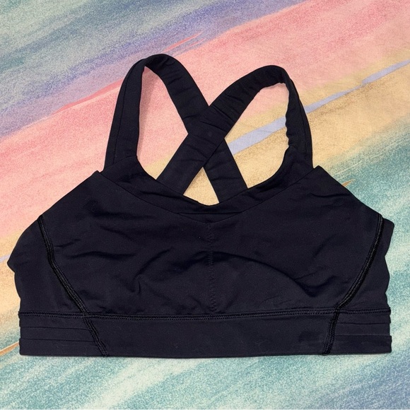 LULULEMON  Sports Bra Womens size 6 Black Fitness Gym Workout - Picture 2 of 4